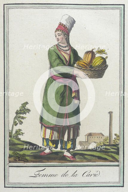 Costumes de Différents Pays, 'Femme de la Carie', c1797. Creators: Jacques Grasset de Saint-Sauveur, LF Labrousse.