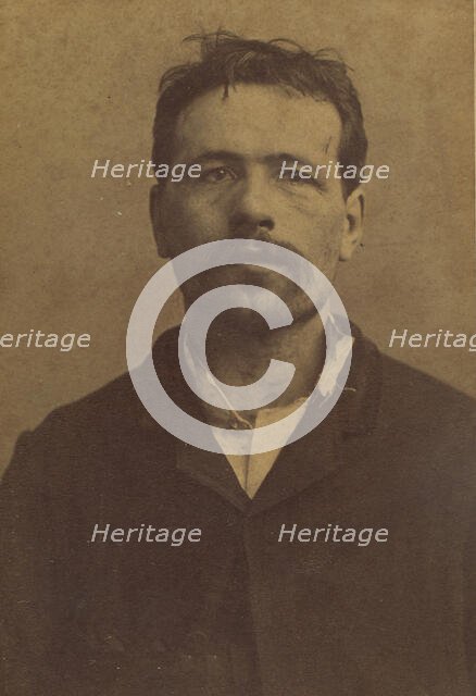 Ravachol. François Claudius Kœnigstein. 33 ans, né à St-Chamond (Loire). Condamné le 27/4/..., 1892. Creator: Alphonse Bertillon.