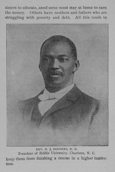 Rev. D.J. Sanders, D.D. : President of Biddle University, Charlotte, N.C., 1902. Creator: Unknown.