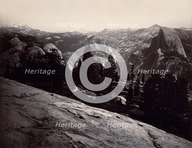 View from the Sentinel Dome, Yosemite, 1865-66. Creator: Carleton Emmons Watkins.