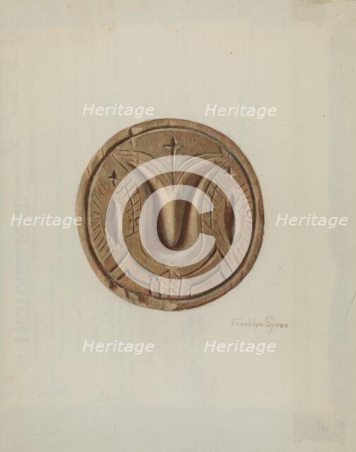 Pa. German Butter Mold, c. 1938. Creator: Franklyn Syres.
