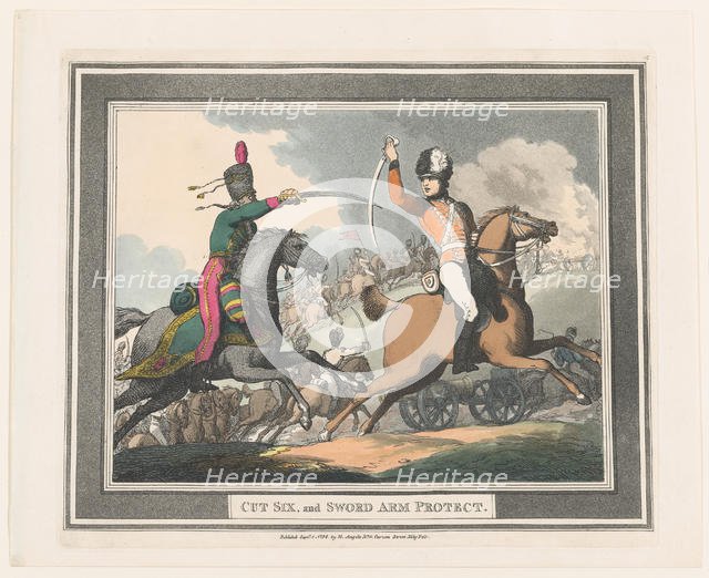 Cut Six, and Sword Arm Protect, September 1, 1798., September 1, 1798. Creator: Thomas Rowlandson.