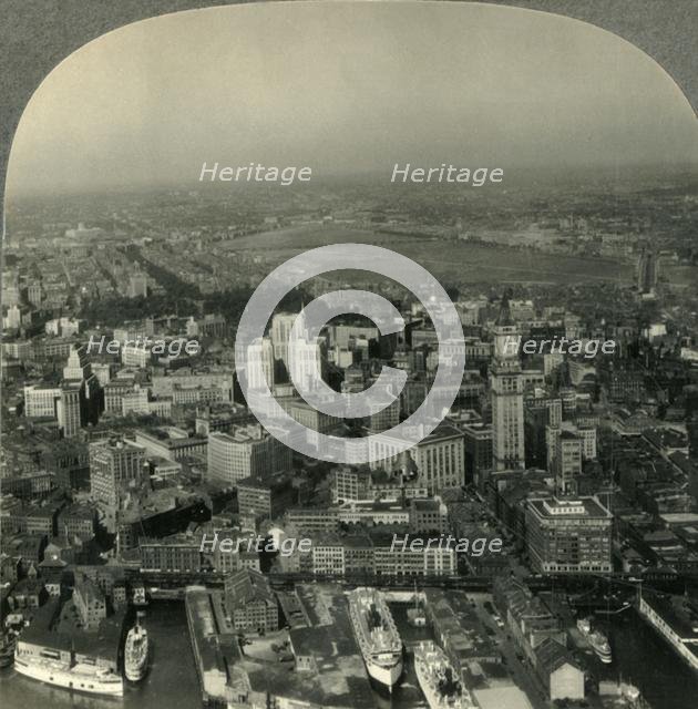 'View over Boston, Mass., from an Airplane', c1930s. Creator: Unknown.
