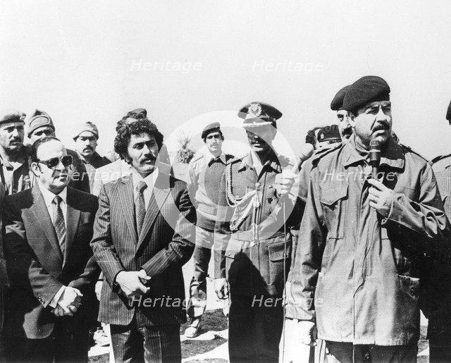 Saddam Hussein giving a speech, Iraq, 1986. Artist: Unknown