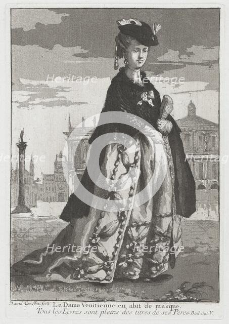 La Dame Venitienne en abit de masque (Venetian Woman in Carnival Dress), 1775. Creator: Giovanni David.
