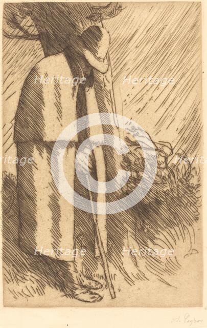 Traveler taking Shelter (Le voyageur a l'abri). Creator: Alphonse Legros.