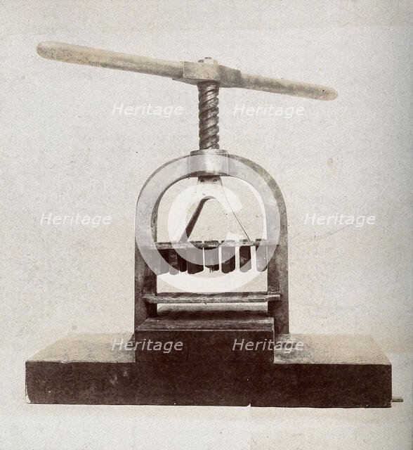 Plague apparatus from a lazaretto in Venice; a machine for disinfecting letters and papers, c1890s.. Creator: Unknown.