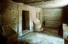 Entrance to a tomb in an Etruscan necropolis, Cerveteri (Caere) Italy, c7th-6th century BC. Artist: Unknown