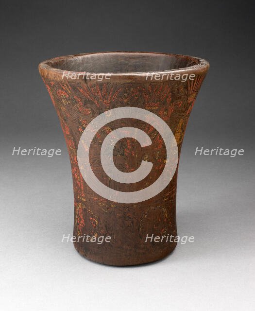 Drinking Vessel (Kero) with Floral and Animal Motifs, A.D. 1450/1532. Creator: Unknown.