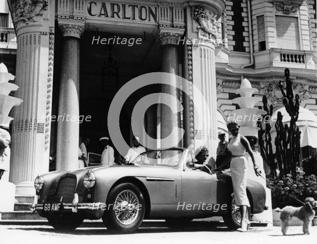 Aston Martin DB2-4 outside the Hotel Carlton, Cannes, France, 1955. Artist: Unknown