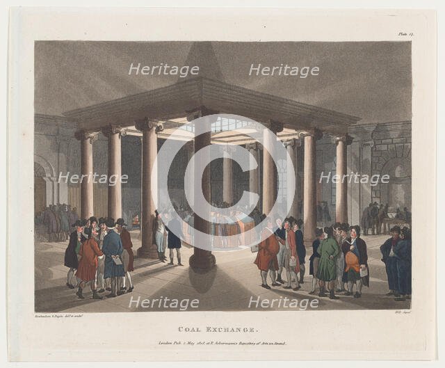 Coal Exchange, May 1, 1808., May 1, 1808. Creator: John Hill.