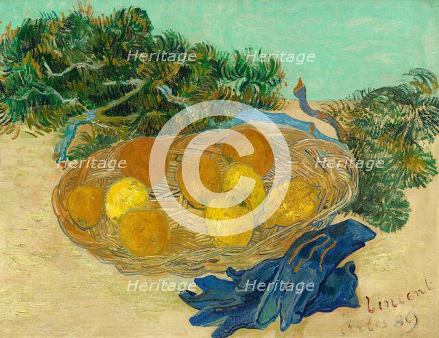 Still Life of Oranges and Lemons with Blue Gloves, 1889. Creator: Vincent van Gogh.