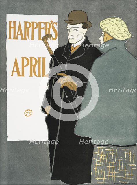 Harper's April, c1890 - 1907. Creator: Edward Penfield.