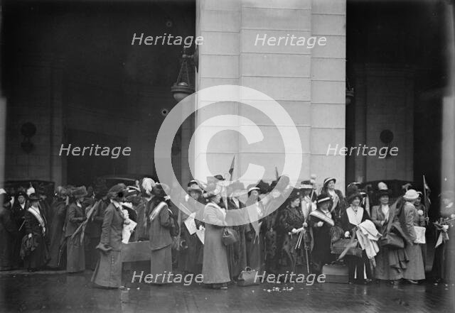 Woman Suffrage - at Union Station, 1917. Creator: Harris & Ewing.