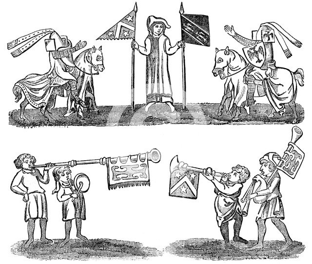 Preparation for a Tournament, (1833). Artist: Unknown