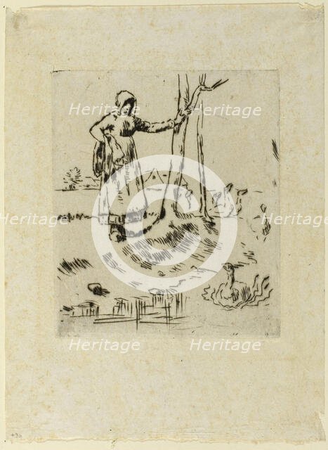 A Girl Minding Geese, 1855–56. Creator: Jean Francois Millet.