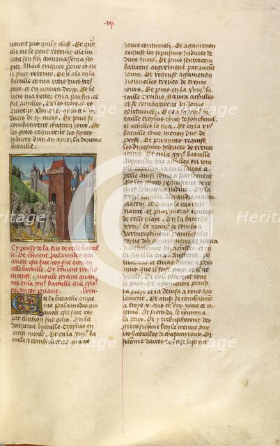 The Surrender of the Key to Troy; Miroir Historial, about 1475. Creator: Unknown.