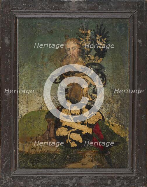 Figure with Coat-of-arms (verso), 1487. Creator: Wolfgang Beurer.
