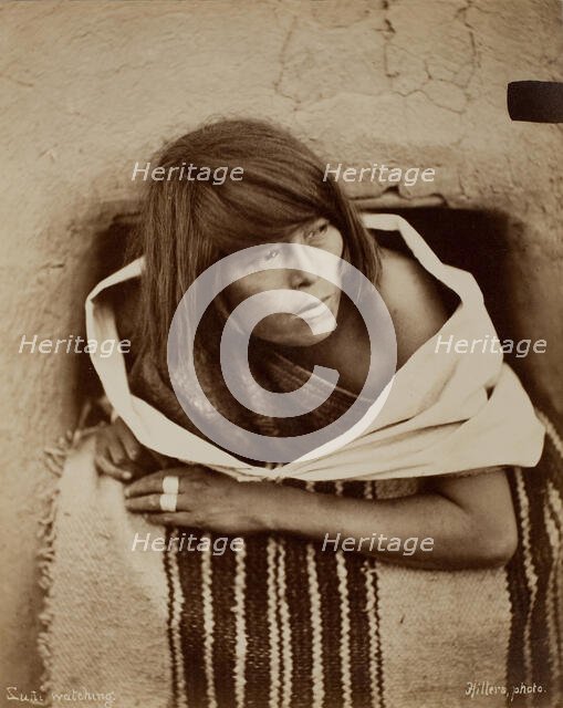 Zuni, Watching, 1879/81. Creator: John Karl Hillers.