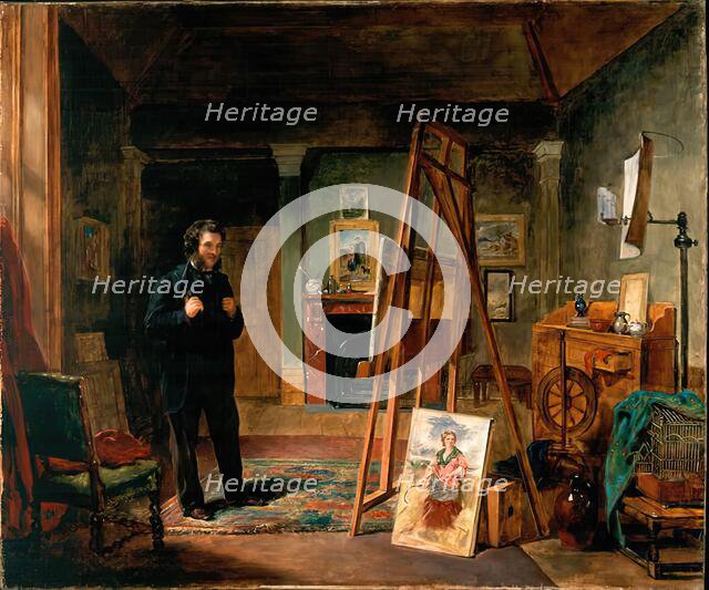 Thomas Faed at his Easel in his Studio, c1863. Creator: John Ballantyne.