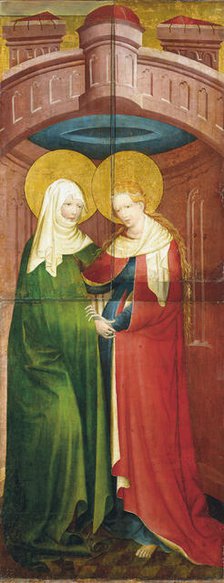 The Visitation (exterior wing of the altarpiece allegedly from Saint Peter's, Frankfurt), c1420. Creator: Master of the Middle Rhine.