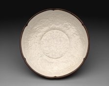 Dish with Peony Sprays and Four Boys, Jin dynasty (1115-1234), 12th century. Creator: Unknown.