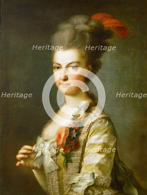 Archduchess Maria Christina (1742-1798), Duchess of Teschen, in a striped silkdress, ca 1766-1770. Artist: Anonymous  