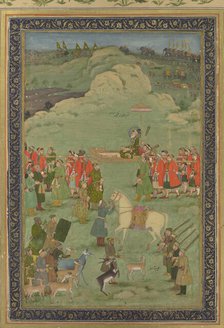 The Emperor Aurangzeb Carried on a Palanquin, ca. 1705-20. Creator: Bhavanidas.