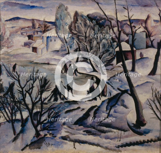 Winter. Frozen Pond, 1923-1924. Artist: Kravchenko, Alexei Ilyich (1889-1940)