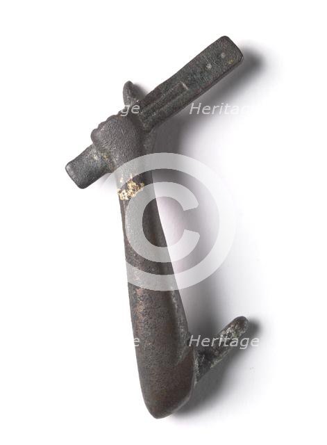 Bronze Mount from a "Shawabty Bundle": Arm with Scribe's Palette, c. 1336-1256 BC. Creator: Unknown.