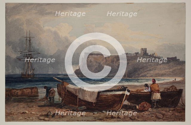 Beach Scene with Fishing Boats, between 1803 and 1852. Creator: Samuel Prout.