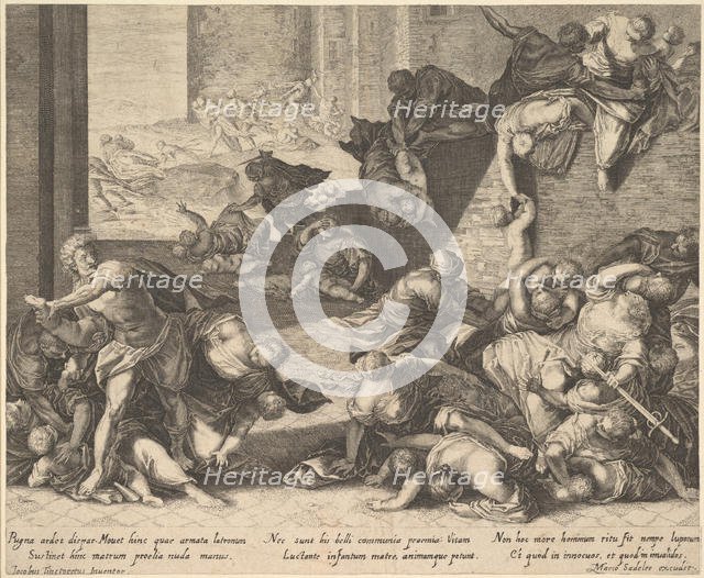 Massacre of the Innocents, reduced and reversed copy after Aegidius Sadeler, 1600—1629. Creator: Unknown.