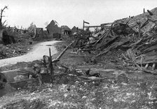 The village of Mametz after the July bombardment, Battle of the Somme, 1916, (c1920). Artist: Unknown