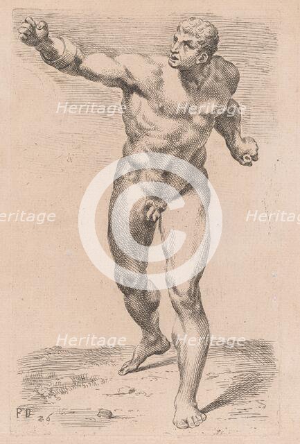 The Borghese Gladiator, front view [plate 26], 1638. Creator: François Perrier.