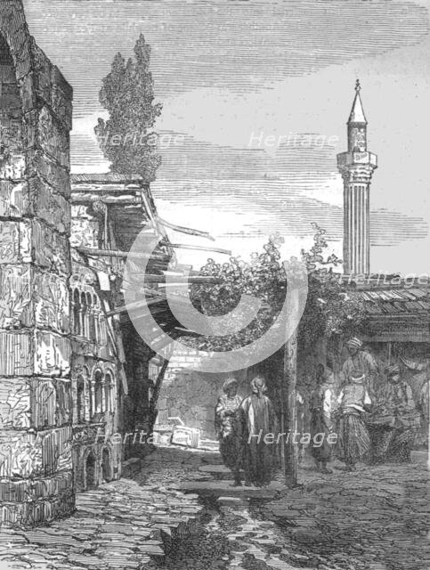 'Fez--Street scene in the old town; Visit to the Sultan of Morocco, at Fez, in the spring of 1871',  Creator: T. Blackmore.