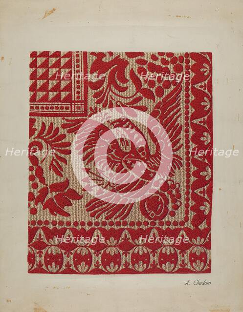 Homespun Coverlet, c. 1937. Creator: Alexander Chudom.