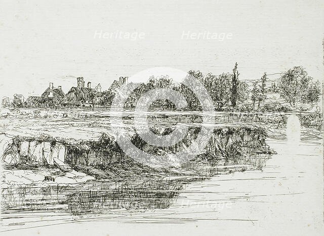 Sonning Bank, 1865. Creator: Francis Seymour Haden.