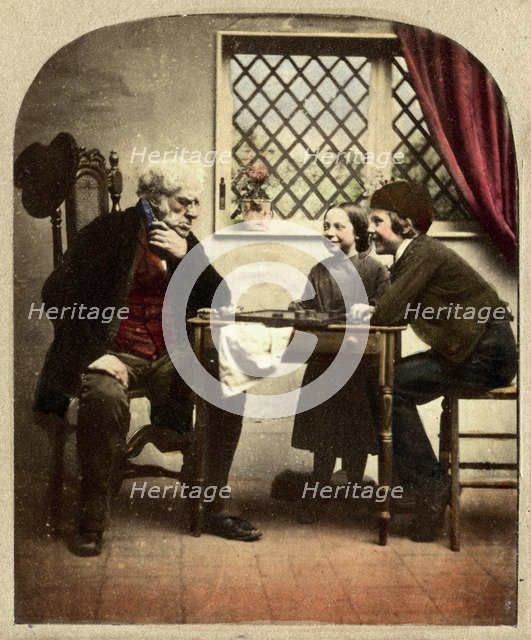 The March of Intellect, or, Old Bull in a Fix, (Now Grandfather it's your move). Artist: Unknown