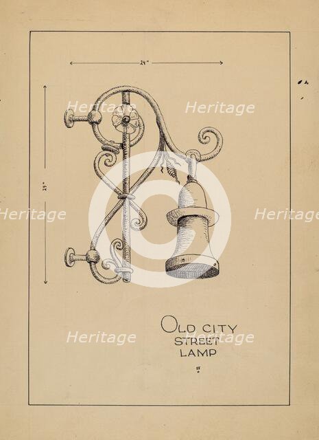 City Gas Light Bracket, c. 1936. Creator: Lucien Verbeke.