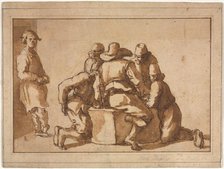 Genre Scene of Young Men Playing a Game. Creator: Frederico Zuccaro (Italian, 1540/1-1609), attributed to.