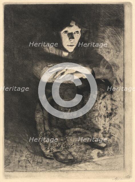 In the Embers (Dans les cendres), 1887. Creator: Paul Albert Besnard.