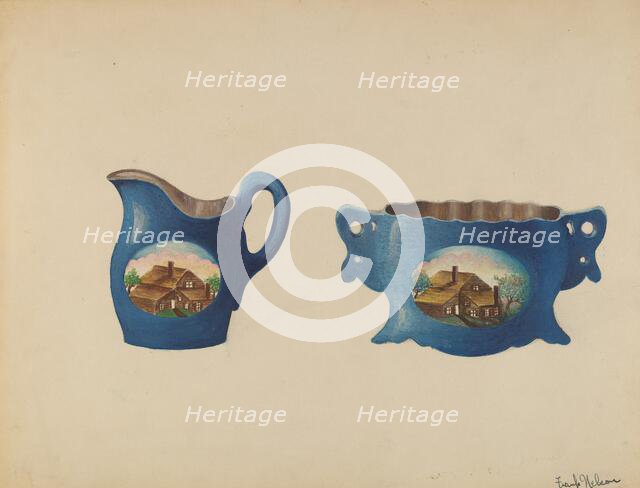 Cream Pitcher and Sugar Bowl, c. 1936. Creator: Frank Nelson.
