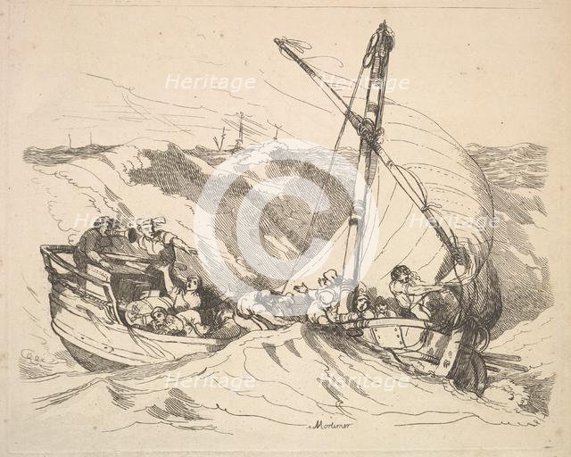 Boat in a Storm at Sea, 1784-88. Creator: Thomas Rowlandson.