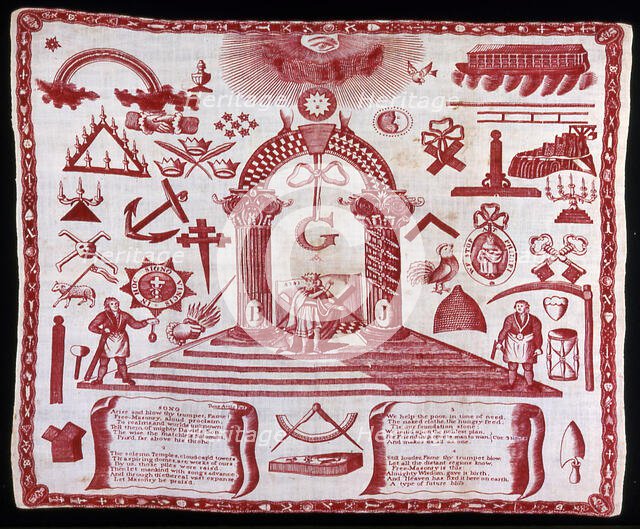 Handkerchief, England, c. 1810. Creator: Unknown.