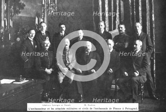 'Dans la Russie des Bolcheviks; L'ambassadeur et les attaches militaires et civils de..., 1918. Creator: Unknown.