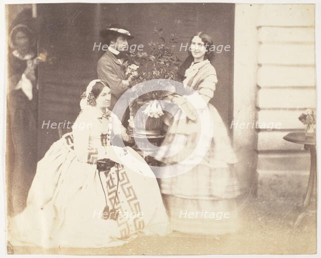 Mrs Stuart, J.C.S and Mrs d'Aguilar, Barrackpore, 1858. Creator: Unknown.