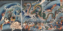 Ryugu Tamatori Hime no su (Recovering the Stolen Jewel from the Palace of the Dragon King), 1853. Creator: Kuniyoshi, Utagawa (1797-1861).