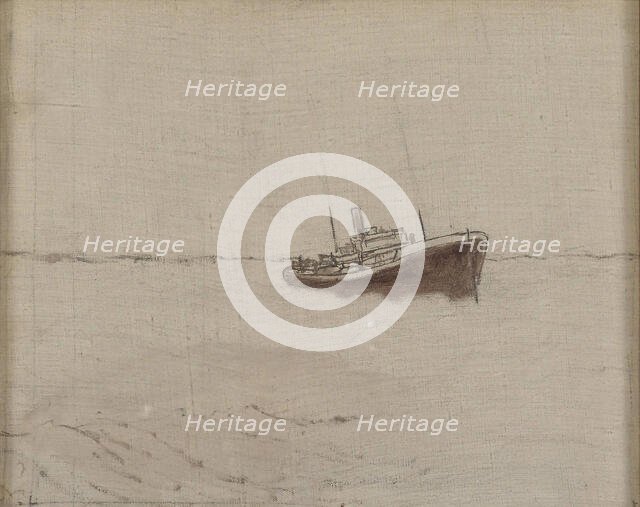 A ship at sea. Creator: Oscar Kleineh.