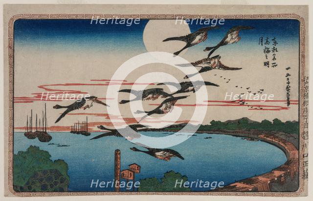 Full Moon over Takanawa, from the series Famous Places in the Eastern Capital, c. 1831. Creator: Ando Hiroshige (Japanese, 1797-1858).