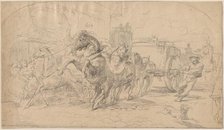 The Runaway Carriage, 1830s. Creator: Eugene Delacroix.